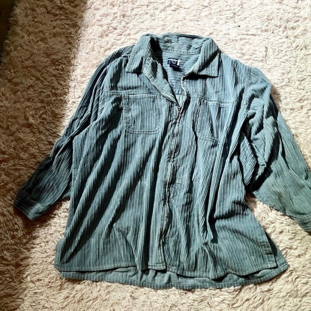 Vintage 90s Grunge Oversized Corduroyโ Zip Up Jacket Womens 26 Classic Nostalgia